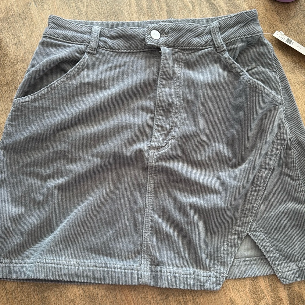 Gray Corduroy Women's Skirt